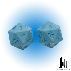 Heavy Metal D20 - 2 Dice Set Vivid Light Blue